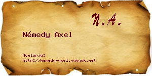 Némedy Axel névjegykártya